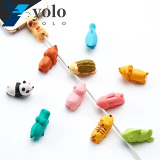 Yolo ตัวถนอมสายชาร์จ สาย USB ลายการ์ตูน สําหรับจัดเก็บสายหูฟัง