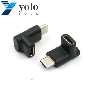 Yolo อะแดปเตอร์เชื่อมต่อขยาย USB C ตัวผู้ เป็นตัวเมีย 90 องศา มุมขวา อุปกรณ์เสริม สําหรับโทรศัพท์มือถือ