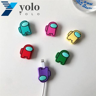 Yolo ตัวถนอมสายชาร์จ USB ลายการ์ตูน Among Us