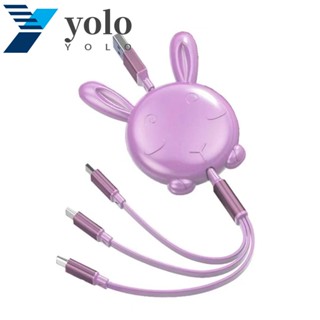 Yolo สายชาร์จ 6A 3 in 1 ชาร์จเร็ว สําหรับโทรศัพท์มือถือ