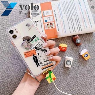 Yolo ตัวถนอมสายชาร์จโทรศัพท์มือถือ รูปเครื่องดื่ม ป้องกันการแตกหัก