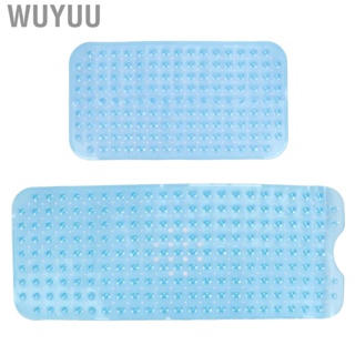 Wuyuu Bathtub Shower Mat PVC Prevent Slip Drain Holes Bendable Bathroom Floor Home