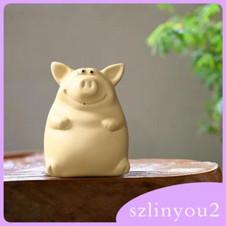 [szlinyou2] โมเดลฟิกเกอร์ รูปหมู เซรามิค ขนาดเล็ก สําหรับตกแต่งห้องชา รถยนต์