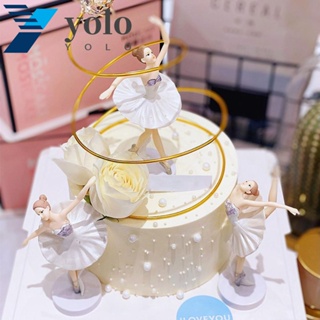 Yolo ป้ายธง Happy Birthday สําหรับตกแต่งเค้กวันเกิด บัลเล่ต์ งานแต่งงาน เจ้าบ่าว เจ้าบ่าว