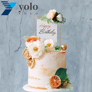 Yolo ท็อปเปอร์ตกแต่งเค้ก งานแต่งงาน สุขสันต์วันเกิด อุปกรณ์ตกแต่งคัพเค้ก