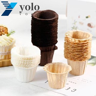 Yolo ถ้วยกระดาษ ทรงกลม ทนน้ํามัน สําหรับใส่ทาร์ตไข่ ขนมหวาน เค้ก