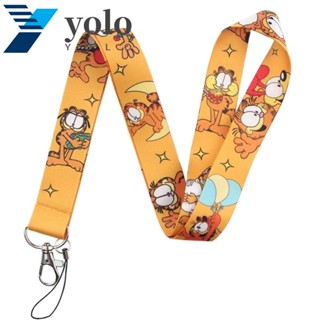 Yolo สายคล้องคอ ลายการ์ตูนแมว อุปกรณ์เสริม สําหรับห้อยโทรศัพท์มือถือ ป้ายชื่อ ป้ายชื่อ