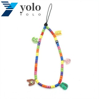 Yolo สายโซ่ลูกปัดอะคริลิค ประดับไข่มุก ลายการ์ตูนเซเลอร์มูน สําหรับห้อยโทรศัพท์มือถือ