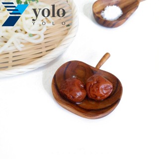 Yolo จานไม้เนื้อแข็ง รูปผลไม้ สร้างสรรค์ สวยหรู สําหรับใส่เครื่องปรุงรส ใช้ในครัวเรือน