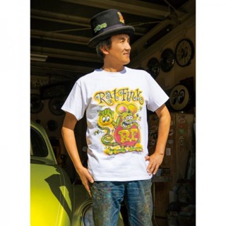 Rat Fink x MOON Airbrush T-shirt [พร้อมส่ง]แขนสั้นผ้าฝ้าย 100% ชายและหญิง