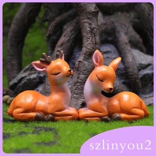 [szlinyou2] ฟิกเกอร์รูปกวางน่ารัก สําหรับตกแต่งห้องนอน 2 ชิ้น