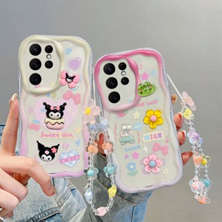 เคส Samsung Galaxy S23Ultra S22Ultra S21Ultra โทรศัพท์มือถือ แบบนิ่ม ลายกบคุโรมิ 3D พร้อมสายคล้อง สําหรับ A54 A34 A53 5G