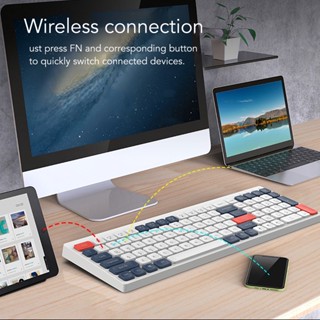 Electron000 Keyboard Mouse Combo 2.4G Wireless Round Keycaps Ergonomic Type C Charge คีย์บอร์ดและเมาส์สำหรับโทรศัพท์แท็บเล็ตสำนักงาน