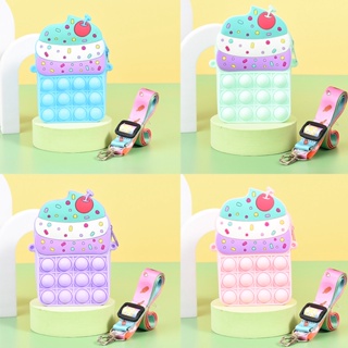 Electron000 Bubble Coin Purse Waterproof Multipurpose Cake Style Silicone for Girls Kids and Women