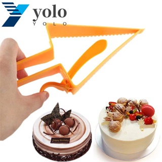 Yolo พายเซิร์ฟเวอร์เค้ก พลาสติก ทรงสามเหลี่ยม เครื่องมือทําขนมเค้ก