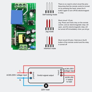 Electron000 โมดูลรีเลย์ควบคุมระยะไกล 800W 433MHz การเรียนรู้สวิตช์ตัวรับส่งสัญญาณไร้สายสากล 85-250V