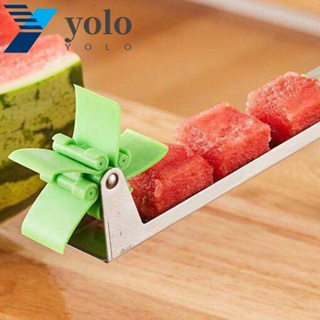 Yolo เครื่องตัดแบ่งแตงโม สเตนเลส แบบพกพา 2-in-1