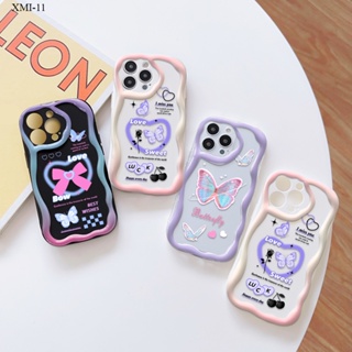 Xiaomi Mi 12 12T 11 Lite NE 5G สำหรับ Case Wavy Edge Soft Silicone Cartoon Butterfly เคสนิ่ม เคส เคสโทรศัพท์ เคสมือถือ Phone casing