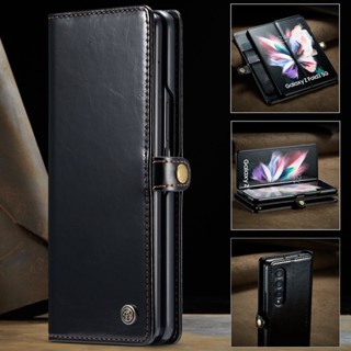 เคสโทรศัพท์มือถือหนัง ฝาพับ พร้อมช่องใส่บัตร ลายม้าบ้า สําหรับ Samsung Z Fold 5 Galaxy Z Fold4 Fold3