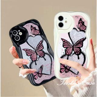 เคสโทรศัพท์มือถือแบบนิ่ม ลายผีเสื้อ หัวใจ 3D ขอบโค้ง สําหรับ Samsung A14 A34 A54 A03 A03s A04 A04e A04s A23 A13 A33 A53 A12 A22 A52 A52s A32 A51 A50 A50s A30s