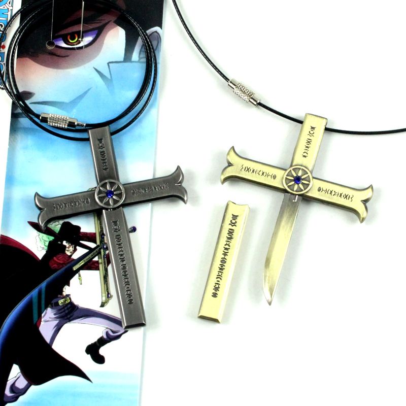 สร้อยคอโช้กเกอร์ อัลลอย ลายวันพีช Mihawk ถอดออกได้ สไตล์พังก์ แฟชั่นเรโทร สําหรับผู้หญิง และผู้ชาย