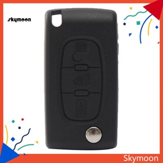 Skym* เคสรีโมตกุญแจรถยนต์ แบบฝาพับ 3 ปุ่ม สําหรับ Citroen C2 C3 C4 C5 C6