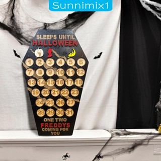 [Sunnimix1] ปฏิทินไม้ บล็อกขยับได้ DIY สําหรับตกแต่งบ้าน วันฮาโลวีน