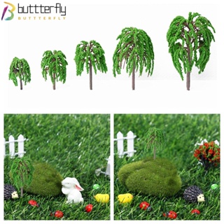 Buttterfly โมเดลต้นวิลโลว์จําลอง ทางหลวงถนน สีเขียว DIY สําหรับตกแต่งบ้าน 10 20 ชิ้น