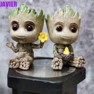 Javier ฟิกเกอร์อนิเมะ Groot Action Figure Sitting 6 ซม. ของเล่นสําหรับเด็ก