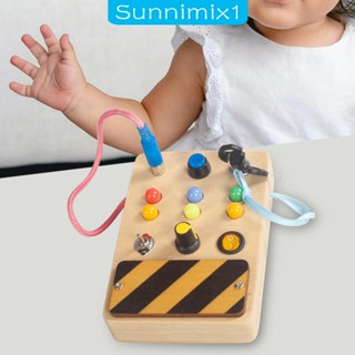 [Sunnimix1] บอร์ดสวิตช์ไฟ LED ของเล่นไม้ เพื่อการเรียนรู้ทางวิทยาศาสตร์ ของขวัญวันเกิด สําหรับเด็กผู้ชาย ผู้หญิง 1 2 3 4 ปี