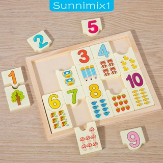 [Sunnimix1] เกมกระดานไม้ จิ๊กซอว์ Montessori แบบพกพา ของเล่นเสริมการเรียนรู้คณิตศาสตร์ สําหรับเด็กผู้ชาย และผู้หญิง