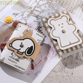 Daishen1 กระเป๋าใส่บัตร หนัง PU ลายการ์ตูน Snoopy หลายตําแหน่ง สําหรับผู้หญิง