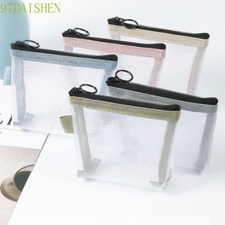 Daishen1 ถุงตาข่ายใส แบบพกพา สายเคเบิลข้อมูล กลางแจ้ง ถุงเก็บผ้าอนามัย ถุงเก็บเหรียญ ถุงเงิน ขนาดเล็ก กระเป๋าผู้หญิง เปลี่ยนถุงเก็บ