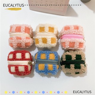 Eutus กระเป๋าใส่เหรียญ กระเป๋ากุญแจ ไข่มุก กระเป๋าหูฟังเต็นท์เล็ก น่ารัก ซิป วาฟเฟิล กํามะหยี่ กระเป๋าเก็บผู้หญิง