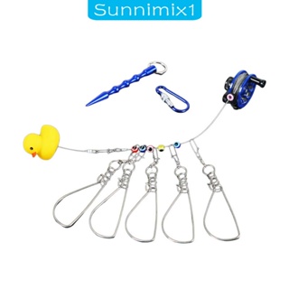 [Sunnimix1] คลิปล็อกสายเบ็ดตกปลา โลหะ แบบพกพา ทนทาน อุปกรณ์เสริม สําหรับตกปลา