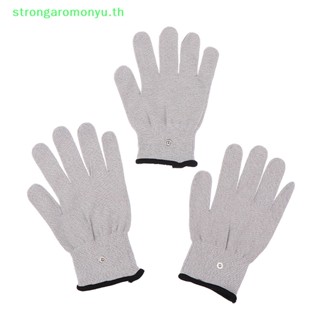 Strongaromonyu ถุงมือไฟเบอร์ สีเงิน สําหรับนวดไฟฟ้า 1 คู่