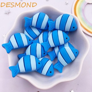 Desmond สติกเกอร์เรซิ่น รูปแมงกะพรุน สัตว์ทะเล ปลา 3D หลากสีสัน DIY สําหรับติดตู้เย็น 10 ชิ้น