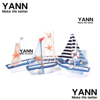 Yann1 โมเดลเรือใบ สไตล์เมดิเตอร์เรเนียน สีฟ้า สําหรับของขวัญวันเกิด