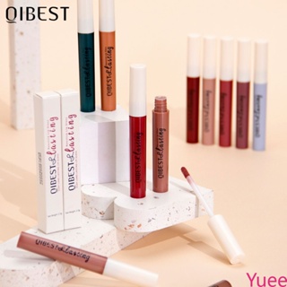 Qibest ไม่ติดถ้วย Lip Glaze Matte Fog Liquid ลิปสติกไม่ทำให้ลิปกลอจางลง yuee