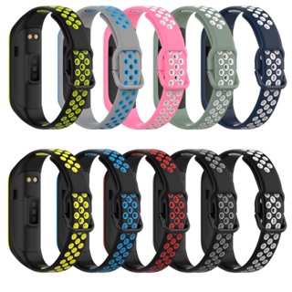 สายนาฬิกาข้อมือซิลิโคน ระบายอากาศ หลากสี สําหรับ Samsung Galaxy Fit 2 SM-R220