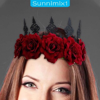 [Sunnimix1] ที่คาดศีรษะ มงกุฎดอกกุหลาบ เครื่องประดับผม คอสเพลย์ สําหรับผู้หญิง