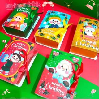 Orienttk กล่องของขวัญคริสต์มาส 5 ชิ้น อุปกรณ์ตกแต่งปาร์ตี้โปรดปราน Navidad หนังสือออกแบบกล่องขนม