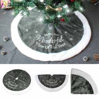 Buttterfly ผ้ากันเปื้อน สีเทา สําหรับตกแต่งต้นคริสต์มาส 90 ซม.