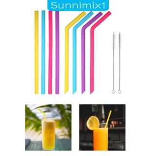 [Sunnimix1] หลอดดูดน้ําผลไม้ ชานม ซิลิโคน แบบพกพา ใช้ซ้ําได้ สําหรับงานวันเกิด