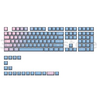 Skyloong ปุ่มกดคีย์บอร์ด 126 คีย์ GK7 PBT สีฟ้า