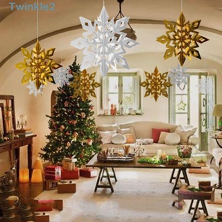 Twinkle เกล็ดหิมะประดิษฐ์ ฤดูหนาว แช่แข็ง เครื่องประดับแขวนตกแต่ง Navidad 6 ชิ้น