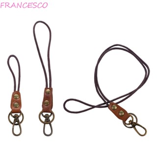 Francesco สายคล้องคอ หนังวัวแท้ แฟชั่น สําหรับห้อยพวงกุญแจรถยนต์ บัตรประจําตัวประชาชน