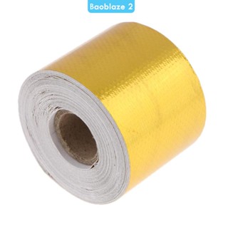 [baoblaze2] ม้วนเทปไฟเบอร์สะท้อนแสง สีทอง 2 นิ้ว x30 ฟุต (9 เมตร) สําหรับท่อไอเสียรถยนต์