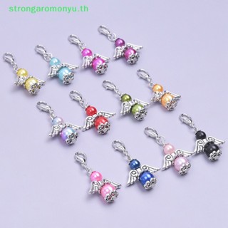 Strongaromonyu จี้ไข่มุก รูปปีกนางฟ้า สีเงิน แฮนด์เมด สําหรับทําเครื่องประดับ DIY