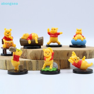 Abongsea โมเดลฟิกเกอร์ PVC รูปการ์ตูน Disney Winnie The Pooh น่ารัก ของเล่นสําหรับเด็ก 7 ชิ้น